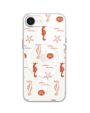 Etui do iPhone 16e z MagSafe przeźroczyste, silikonowe Flexi, wakacyjne wzory