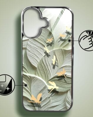 Etui do iPhone 16 IBIZU Elite Glass z MagSafe, Kwiaty, Taniec ważek, czarne