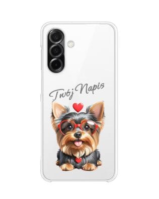 Etui do Samsung Galaxy A26 5G przeźroczyste, silikonowe Flexi, Puppy Love, pies rasy York
