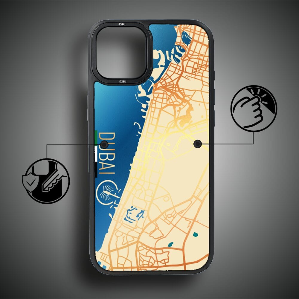 Etui do iPhone 15 IBIZU DropGuard Matt z MagSafe, Mapy Świata, Dubai - obrazek 7