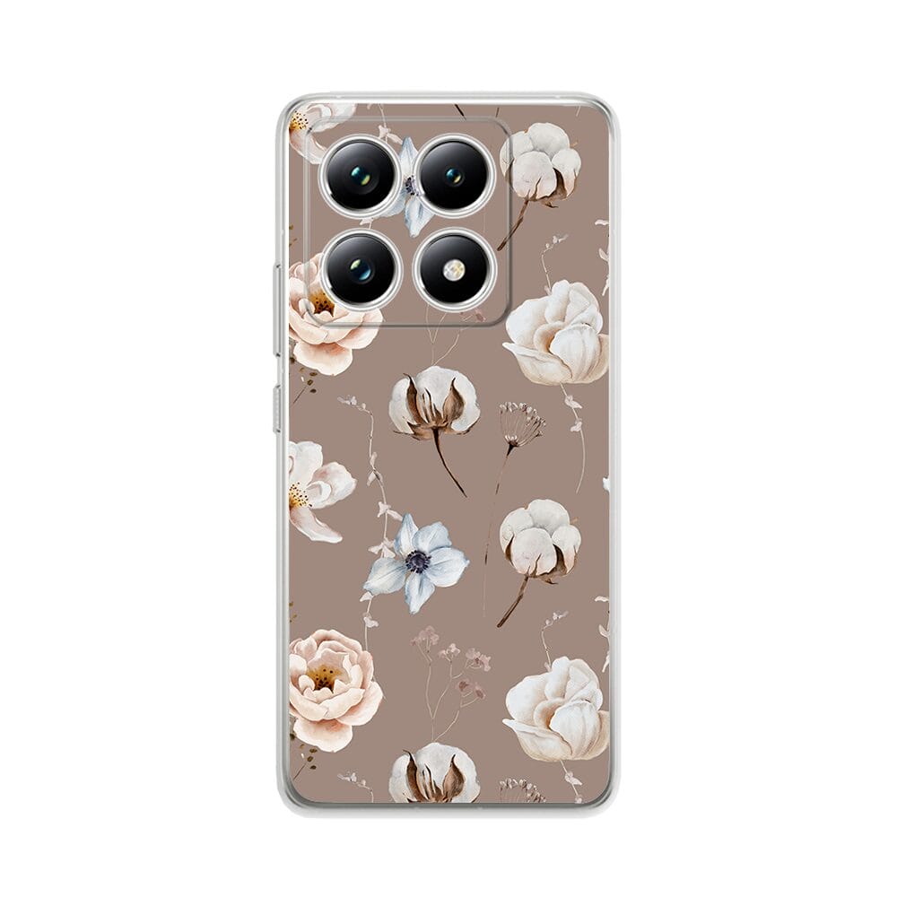 Etui do Xiaomi 14T przeźroczyste, silikonowe Flexi, akwarelowe kwiatki