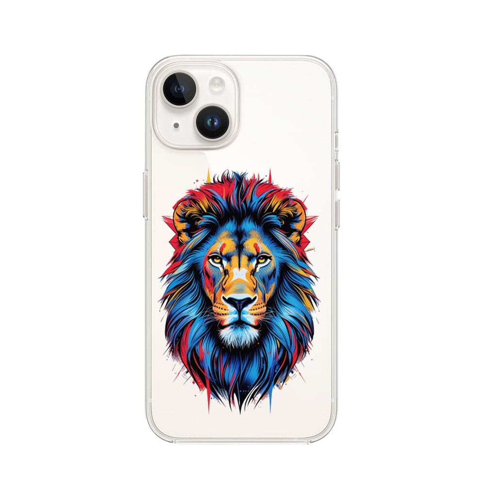 Etui do iPhone 13 Mini przeźroczyste, silikonowe Flexi, Dzika Mandala, Lew