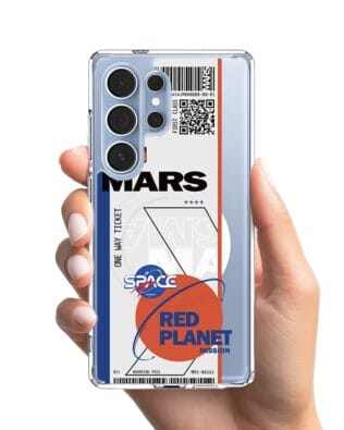 Etui do Samsung Galaxy S25 Ultra z MagSafe przeźroczyste, silikonowe Flexi, bilet na Mars