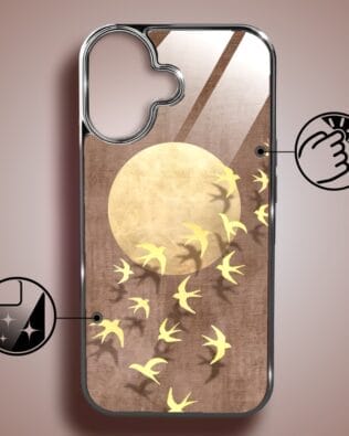 Etui do iPhone 16 Plus IBIZU Elite Glass z MagSafe Magia Azji, Taniec jaskółek, czarne