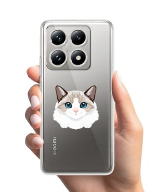Etui do Xiaomi 14T przeźroczyste, silikonowe Flexi, kot birmański
