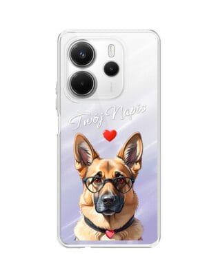 Etui do Xiaomi Redmi Note 14 4G przeźroczyste, silikonowe Flexi, Puppy Love, pies rasy Owczarek Niemiecki