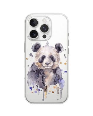 Etui do iPhone 13 Pro Max przeźroczyste, silikonowe Flexi, Akwarelowe Zoo, Panda