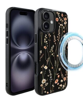 Etui do iPhone 16 IBIZU DropGuard Matt z MagSafe, Pastel Bloom, Północny ogród