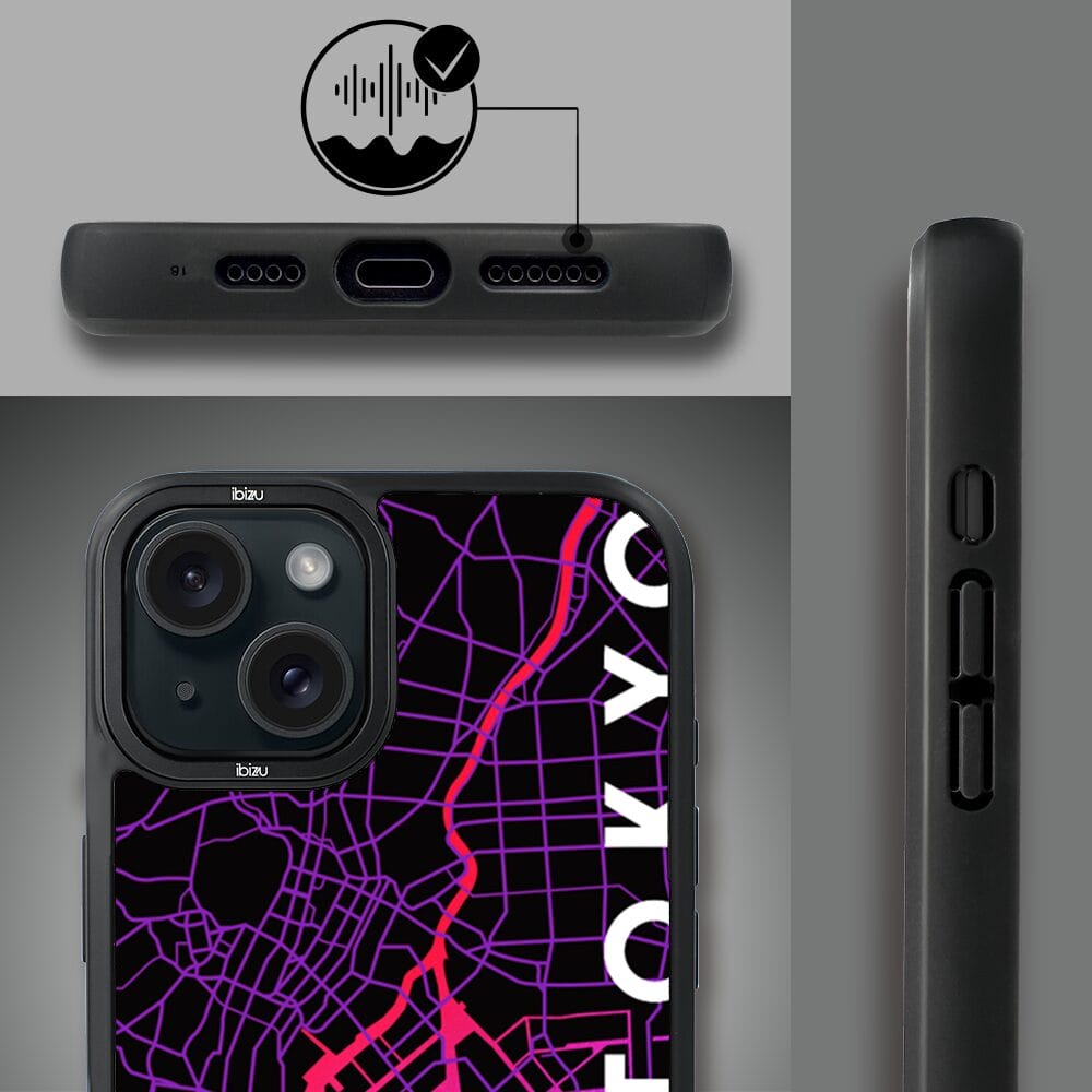 Etui do iPhone 15 IBIZU DropGuard Matt z MagSafe, Mapy Świata, Tokyo - obrazek 6