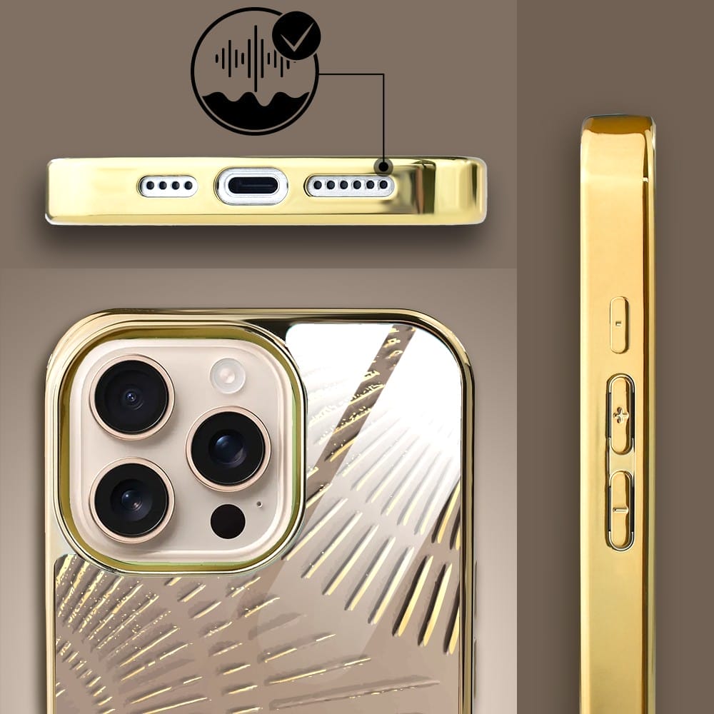 Etui do iPhone 16 Pro IBIZU Elite Glass z MagSafe Mistyczne wzory, Boski promień beżowe, złote - obrazek 6