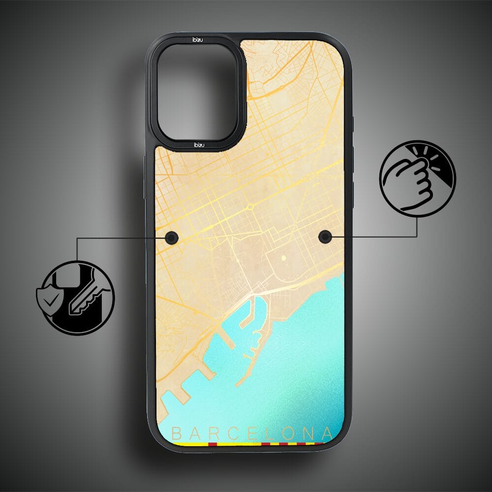 Etui do iPhone 16 IBIZU DropGuard Matt z MagSafe, Mapy Świata, Barcelona - obrazek 7