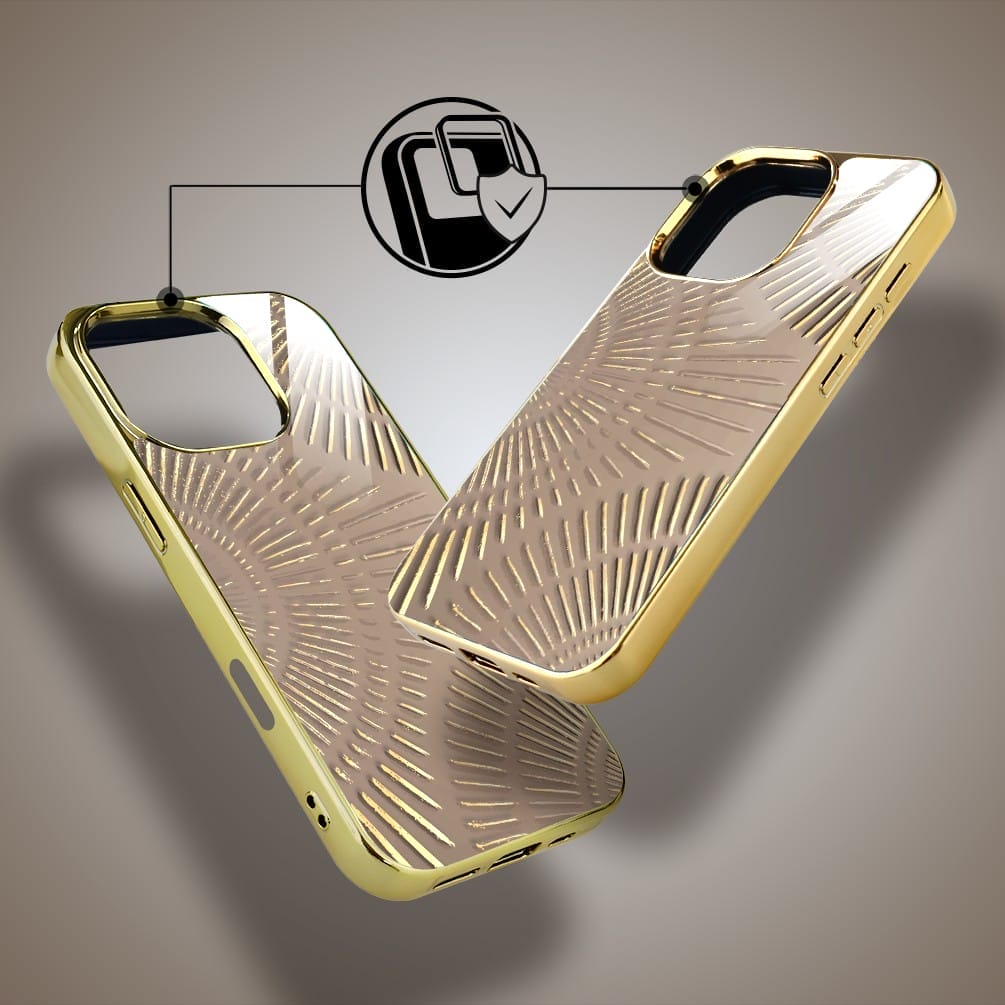 Etui do iPhone 16 Pro IBIZU Elite Glass z MagSafe Mistyczne wzory, Boski promień beżowe, złote - obrazek 3