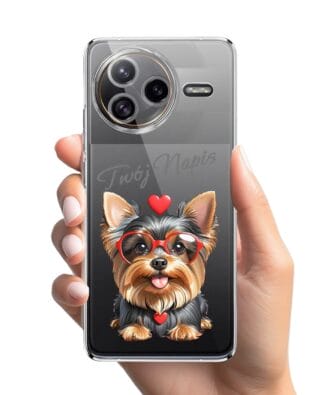 Etui do Xiaomi POCO F7 Ultra przeźroczyste, silikonowe Flexi, Puppy Love, pies rasy York