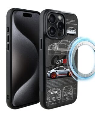 Etui do iPhone 15 Pro IBIZU DropGuard Matt z MagSafe, TechDrive, 911 GT3 RS