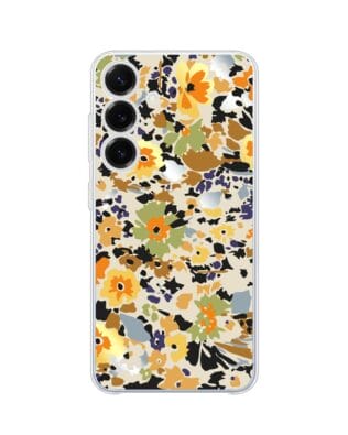 Etui do Samsung Galaxy S25 Plus przeźroczyste, silikonowe Flexi, malowane kwiatki
