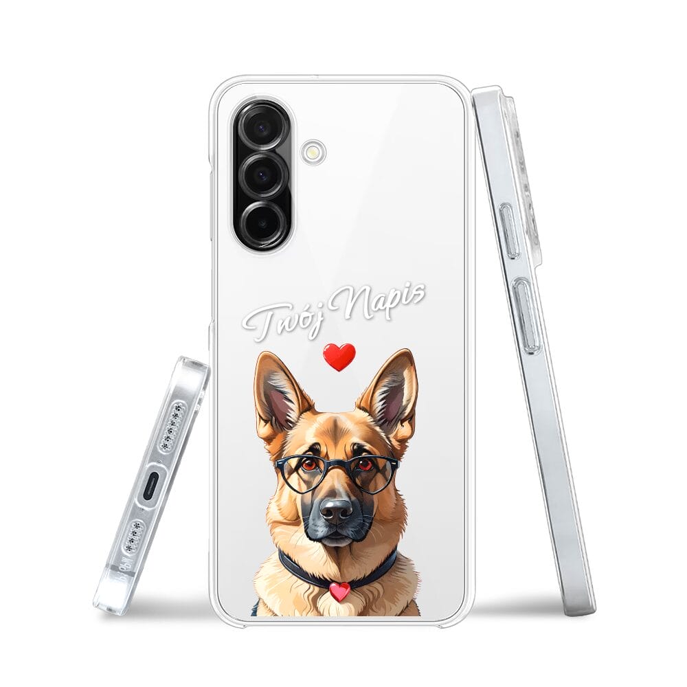 Etui do Samsung Galaxy A26 5G przeźroczyste, silikonowe Flexi, Puppy Love, pies rasy Owczarek Niemiecki - obrazek 3