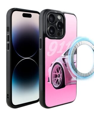 Etui do iPhone 14 Pro IBIZU DropGuard Matt z MagSafe, TechDrive, 911 różowe