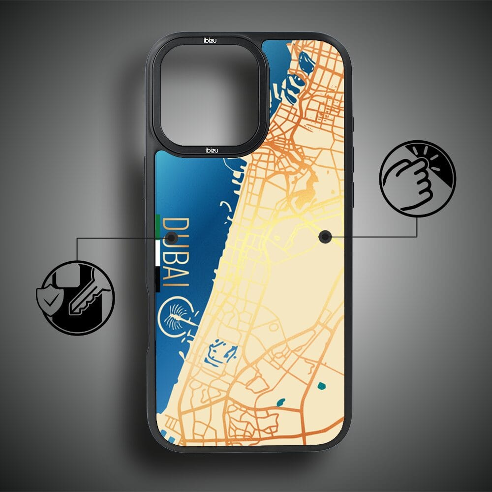 Etui do iPhone 14 Pro IBIZU DropGuard Matt z MagSafe, Mapy Świata, Dubai - obrazek 7
