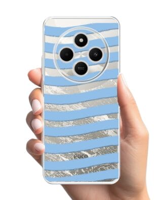 Etui do Xiaomi POCO C75 przeźroczyste, silikonowe Flexi, fale morskie