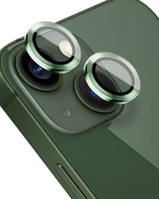 Metalowa osłona obiektywu aparatu ze szkła hartowanego 9H do iPhone 13 Mini, 1 zestaw, zielona