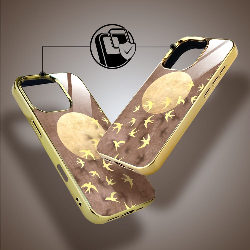 Etui do iPhone 16 Pro MaxIBIZU Elite Glass z MagSafe Magia Azji, Taniec jaskółek, złote - obrazek 3