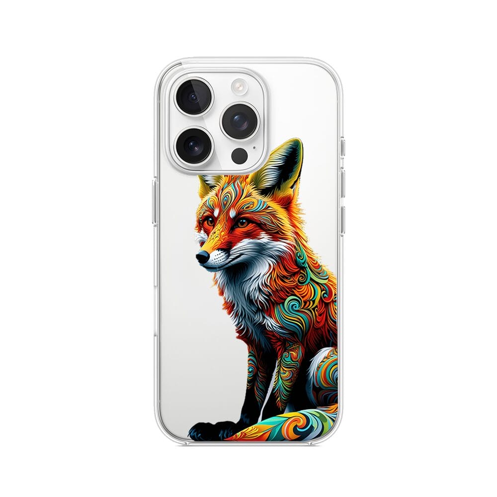 Etui do iPhone 13 Pro przeźroczyste, silikonowe Flexi, Dzika Mandala, Lis