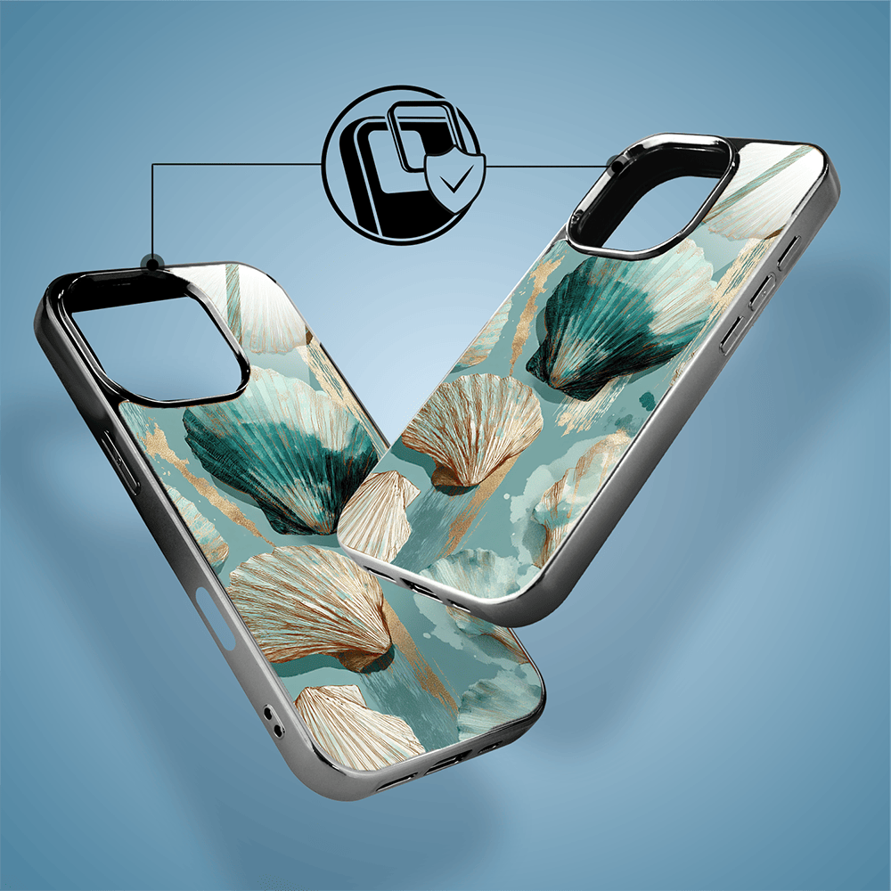 Etui do iPhone 16 Pro Max IBIZU Elite Glass z MagSafe Morze, Turkusowy skarb, czarne - obrazek 3