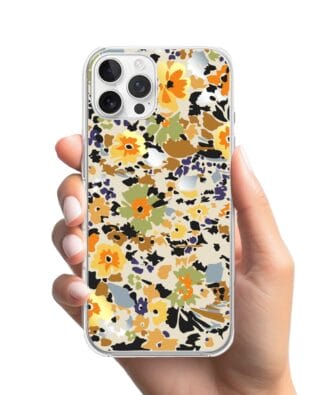 Etui do iPhone 12 Pro przeźroczyste, silikonowe Flexi, malowane kwiatki