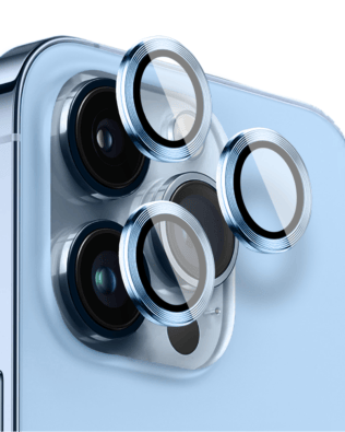 Metalowa osłona obiektywu aparatu ze szkła hartowanego 9H do iPhone 13 Pro Max, 1 zestaw, górski błękit