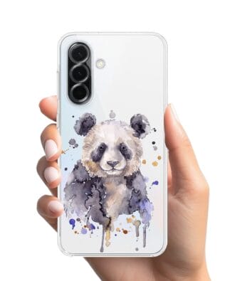 Etui do Samsung Galaxy A36 5G przeźroczyste, silikonowe Flexi, Akwarelowe Zoo, Panda