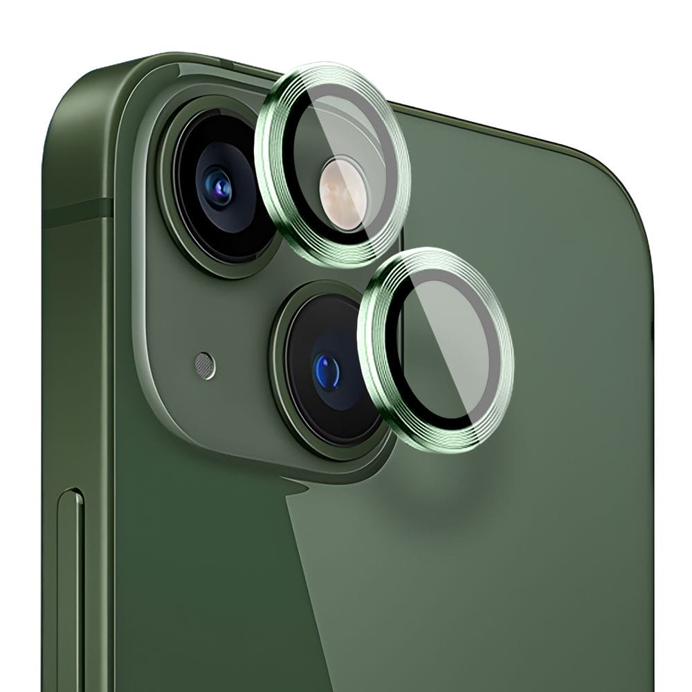 Metalowa osłona obiektywu aparatu ze szkła hartowanego 9H do iPhone 13, 1 zestaw, zielona - obrazek 2