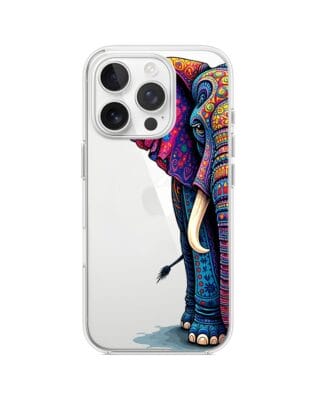Etui do iPhone 13 Pro Max przeźroczyste, silikonowe Flexi, Dzika Mandala, Słoń