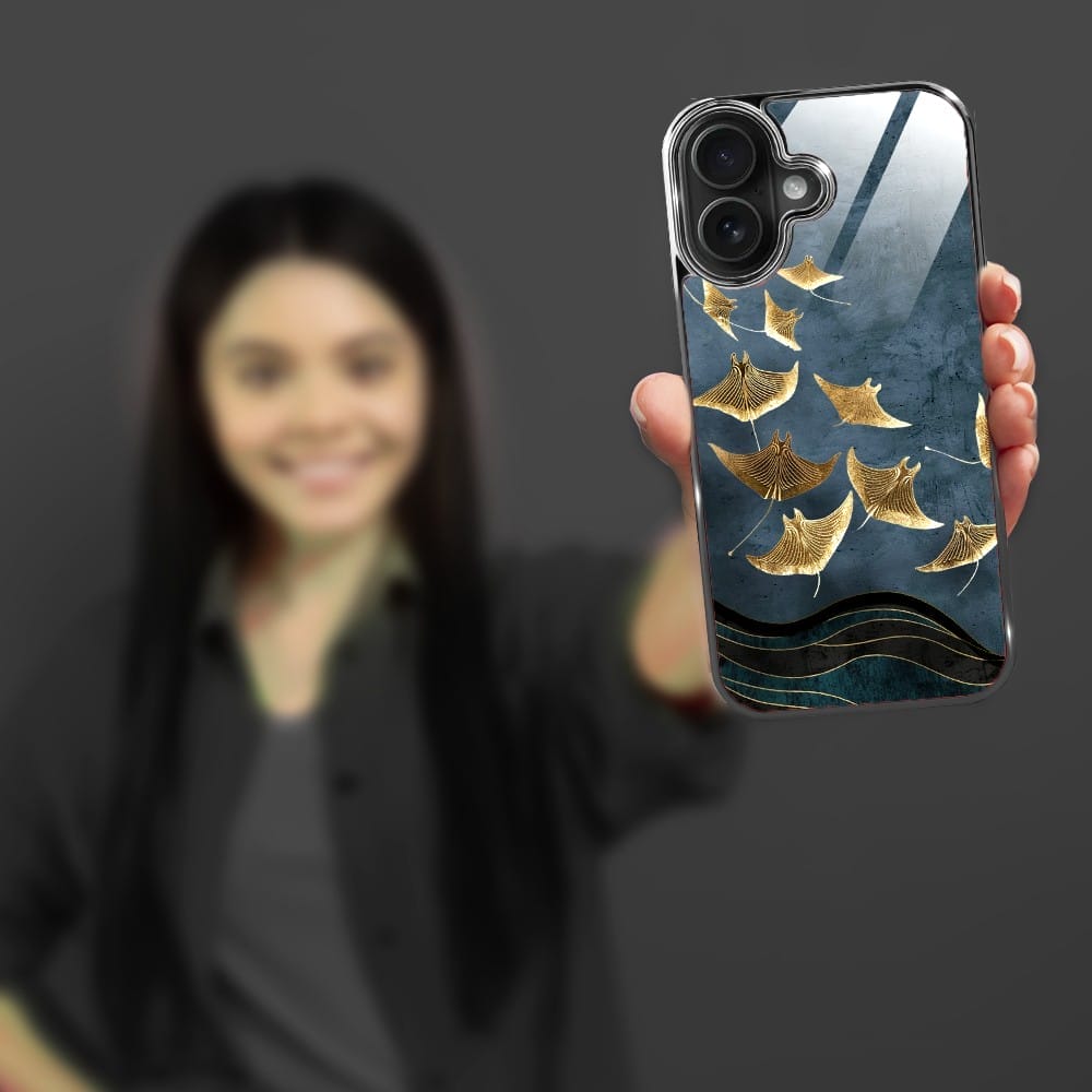 Etui do iPhone 16 Plus IBIZU Elite Glass z MagSafe Magia Azji, Morze, Lot płaszczek, czarne - obrazek 6