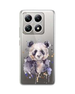 Etui do Xiaomi 14T Pro przeźroczyste, silikonowe Flexi, Akwarelowe Zoo, Panda