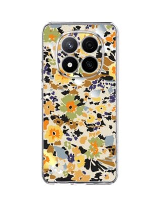 Etui do Xiaomi Redmi Note 14 Pro 4G przeźroczyste, silikonowe Flexi, malowane kwiatki