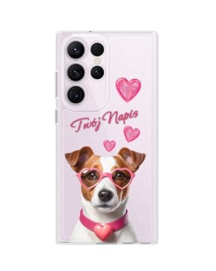 Etui do Samsung Galaxy S23 Ultra przeźroczyste, silikonowe Flexi, Puppy Love, pies rasy Jack Russell Terrier