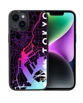 Etui do iPhone 14 Plus IBIZU DropGuard Matt z MagSafe, Mapy Świata, Tokyo