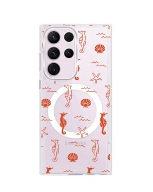 Etui do Samsung Galaxy S23 Ultra z MagSafe przeźroczyste, silikonowe Flexi, wakacyjne wzory