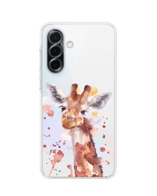 Etui do Samsung Galaxy A36 5G przeźroczyste, silikonowe Flexi, Akwarelowe Zoo, Żyrafa