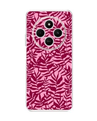 Etui do Xiaomi POCO C75 przeźroczyste, silikonowe Flexi, bordowe liście