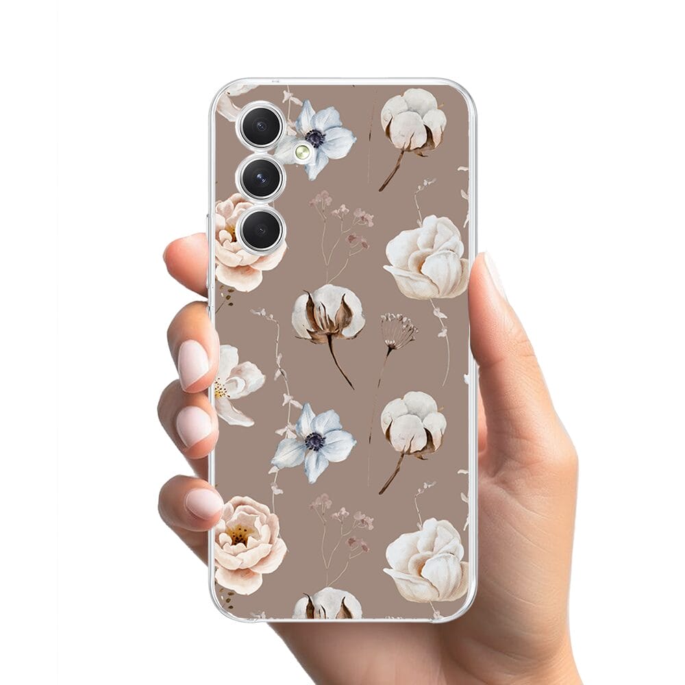 Etui do Samsung Galaxy A54 5G przeźroczyste, silikonowe Flexi, akwarelowe kwiatki - obrazek 2