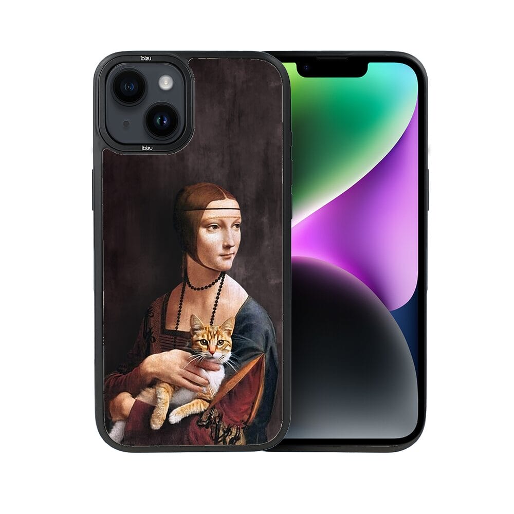 Etui do iPhone 14 Plus IBIZU DropGuard Matt z MagSafe, Leonardo Da Vinci, dama z kotem - obrazek 2