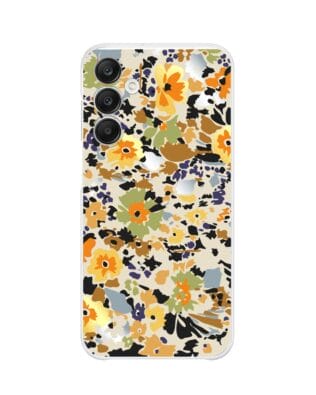 Etui do Samsung Galaxy A25 5G przeźroczyste, silikonowe Flexi, malowane kwiatki
