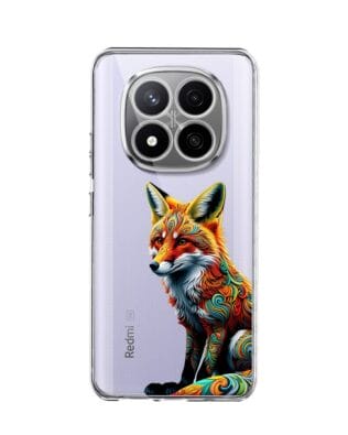 Etui do Xiaomi Redmi Note 14 Pro 4G przeźroczyste, silikonowe Flexi, Dzika Mandala, Lis