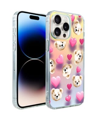 Etui do iPhone 14 Pro Max IBIZU California Sunset, zmieniające kolor, Love Mood, miś i serduszka