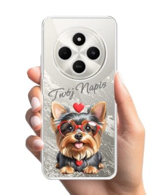 Etui do Xiaomi POCO C75 przeźroczyste, silikonowe Flexi, Puppy Love, pies rasy York