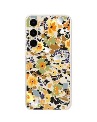 Etui do Samsung Galaxy S24 przeźroczyste, silikonowe Flexi, malowane kwiatki