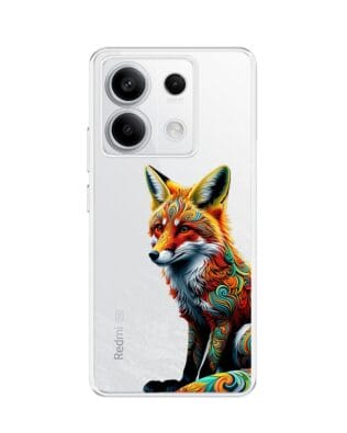 Etui do Xiaomi Redmi Note 13 Pro 5G przeźroczyste, silikonowe Flexi, Dzika Mandala, Lis