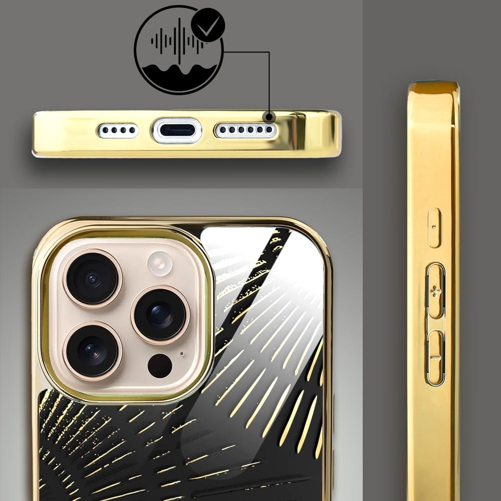 Etui do iPhone 16 Pro IBIZU Elite Glass z MagSafe Mistyczne wzory, Boski promień czarne, złote - obrazek 6