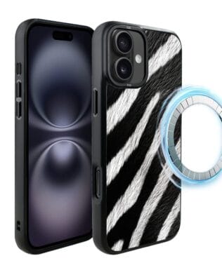 Etui do iPhone 16 IBIZU DropGuard Matt z MagSafe, Zew Natury, Zebra